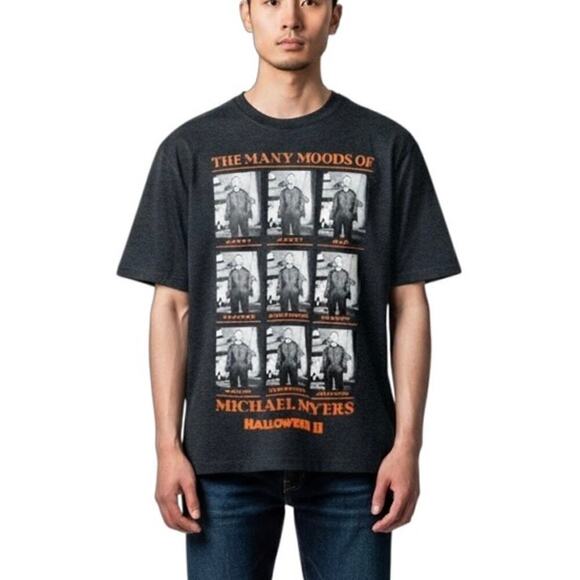 Halloween Other - Halloween II Men Graphic T-Shirt S Michael Myers Mood Charcoal Gray Short Sleeve